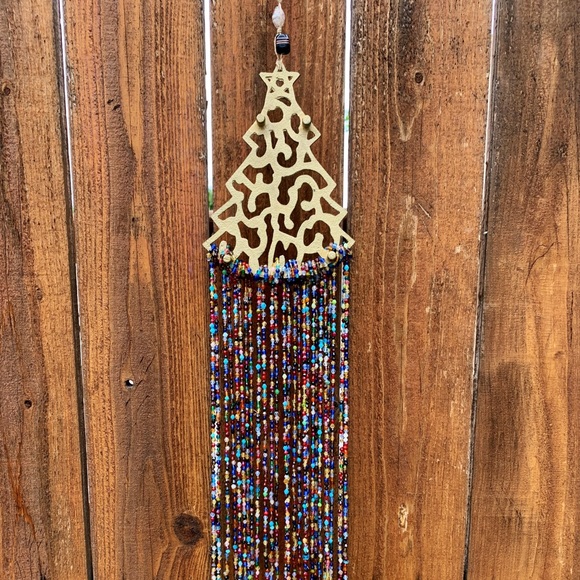 NEW! Multicolored Rainbow Beaded Bohemian Christmas Tree Sun Catcher Mobile - Picture 4 of 11